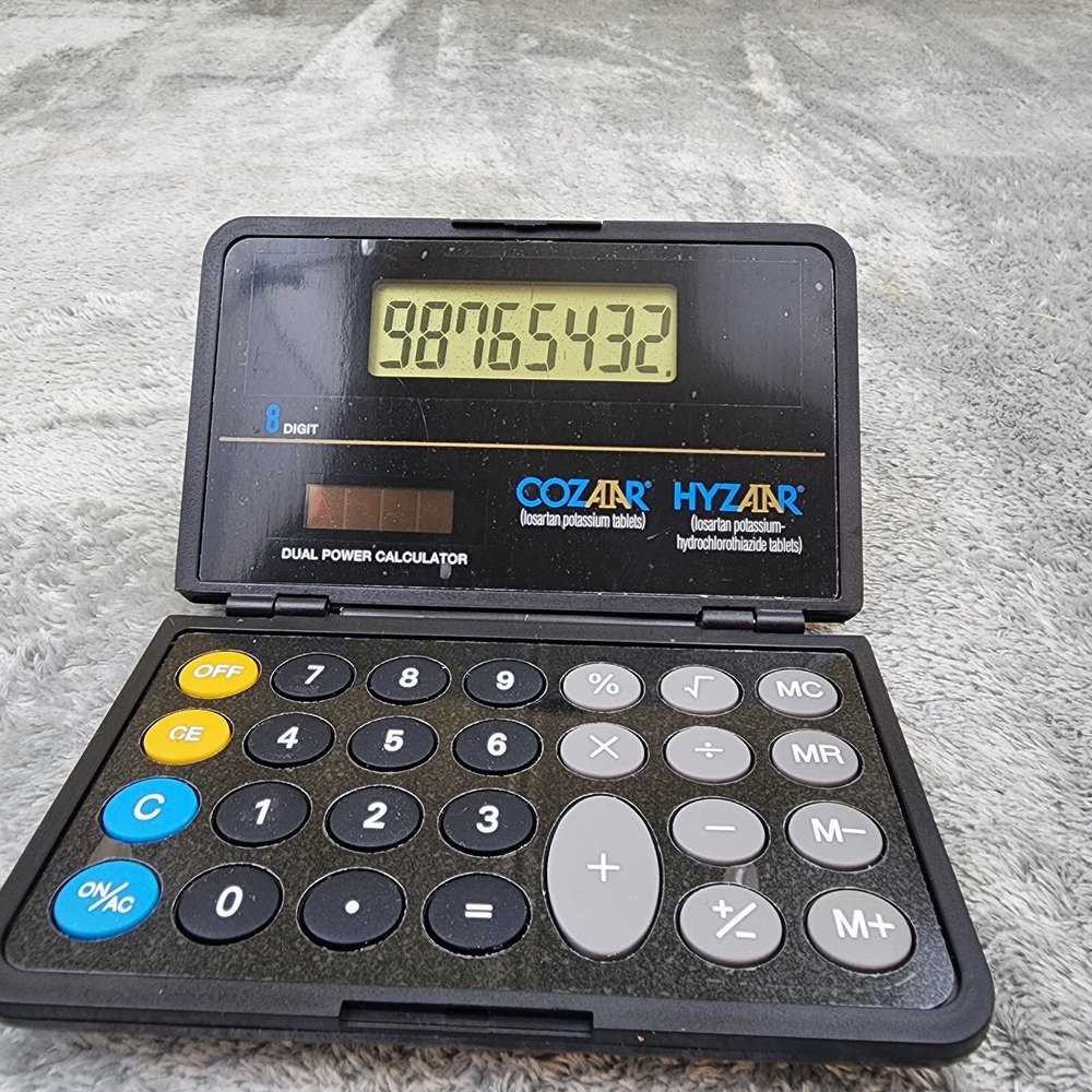 Cozaar Hyzaar Black Pocket Calculator Pharmaceutical Drug Rep Promo Advert